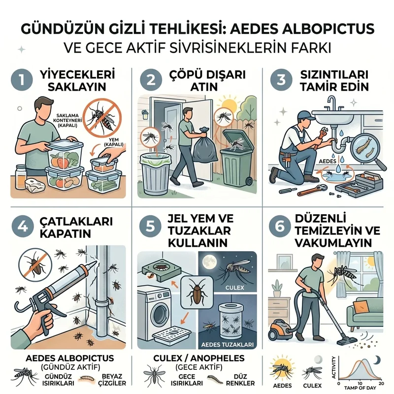Gündüz aktif sivrisinek — sabah ve öğle saatleri