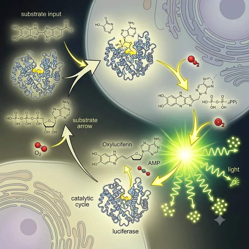 Luciferin + Luciferaz reaksiyonu