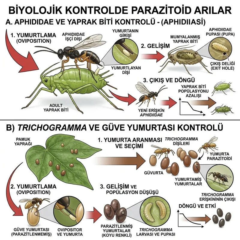Parazitoid yaban arısı ve hedef zararlı