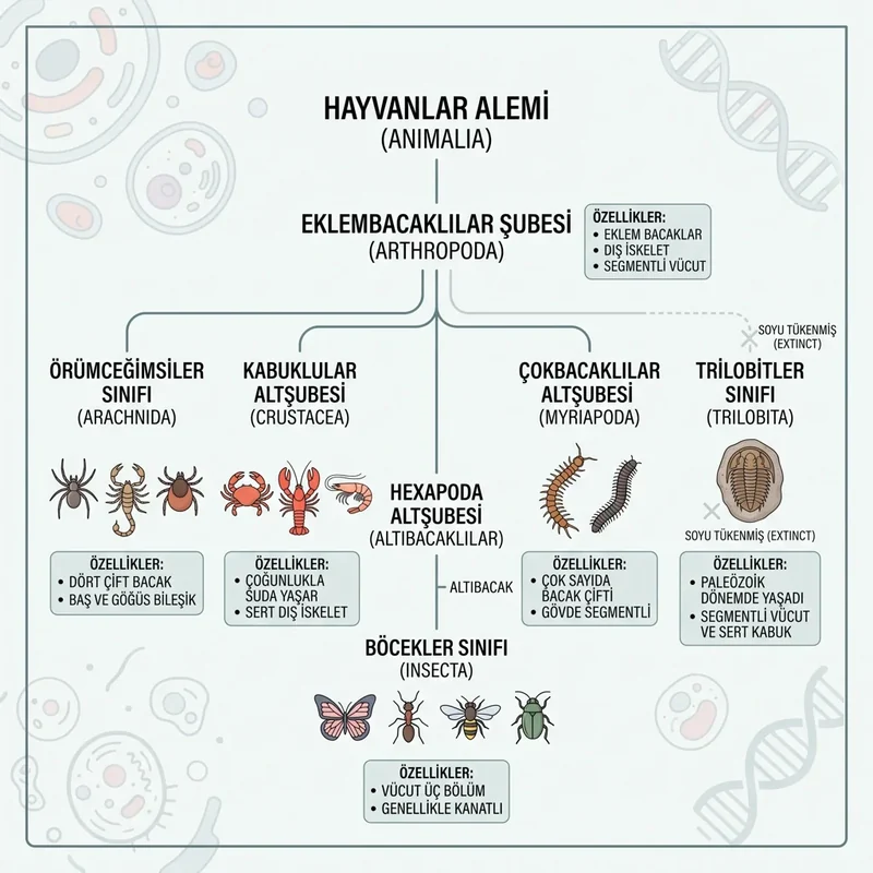Animalia Arthropoda Hexapoda Insecta çizgisini gösteren taksonomik ağaç