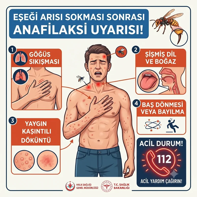 Anafilaksi belirtileri: nefes darlığı, dil şişmesi, yaygın döküntü