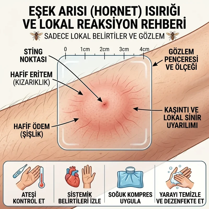 Tek sokmada lokal yanma, kızarıklık ve kaşıntı