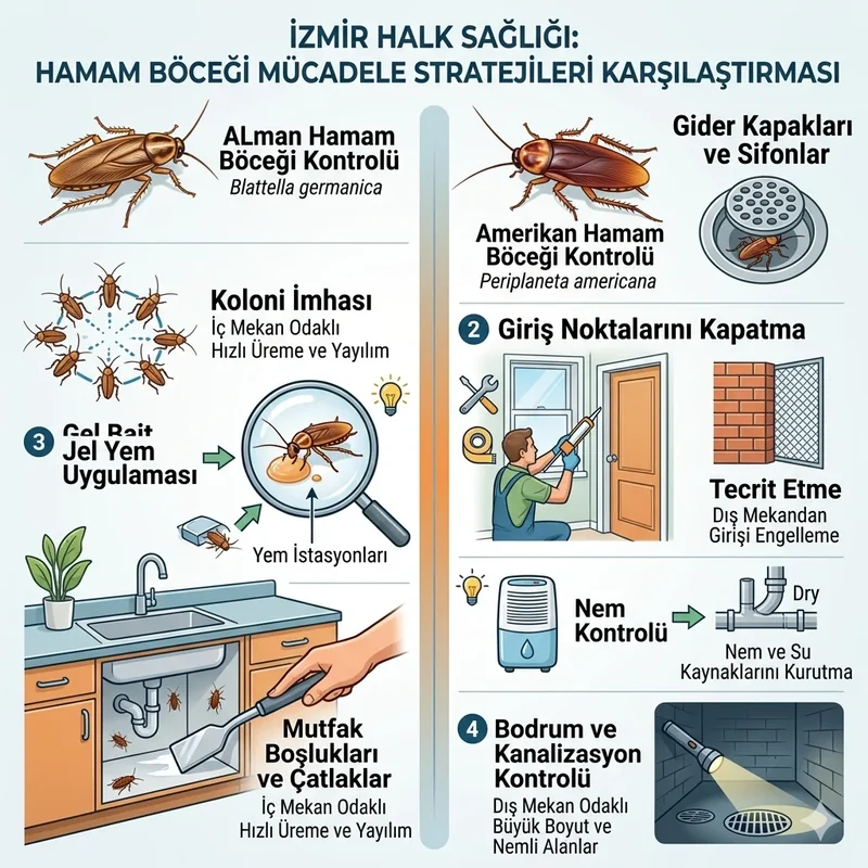 Alman ve Amerikan hamamböceği kontrol farkları; yem bait ve dış kaynak kesme