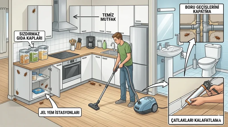Hamamböceği nasıl uzaklaştırılır — mutfak, banyo ve gizli giriş noktaları